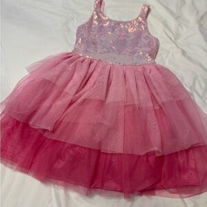 Zunie Pink Sequin Layered Dress